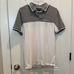 Ben Sherman Gray and White Polo Shirt